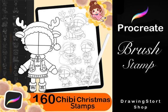 160 Procreate Chibi Christmas Stamps: A Practical Asset Review