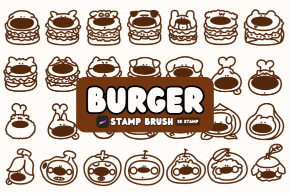 Burger: A Sketch-Style Procreate Stamp Brush for Creative Projects