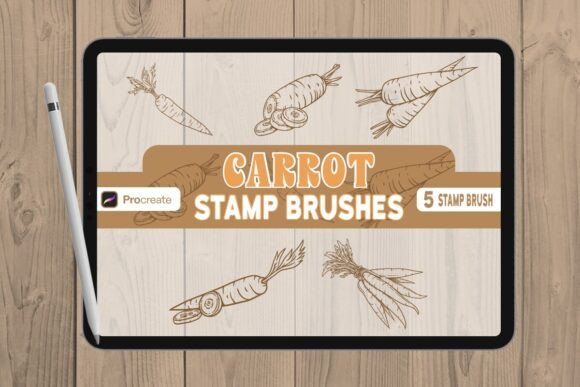 Carrot Brush Stamp Set for Procreate: Elevate Your Digital Art