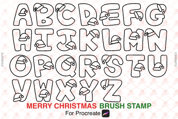 Christmas Alphabet Brush for Procreate