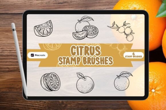 Citrus Brush Stamp Set for Procreate