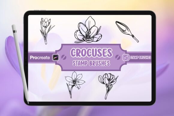 Crocuses Brush Stamp Set for Procreate: Elevate Your Digital Art