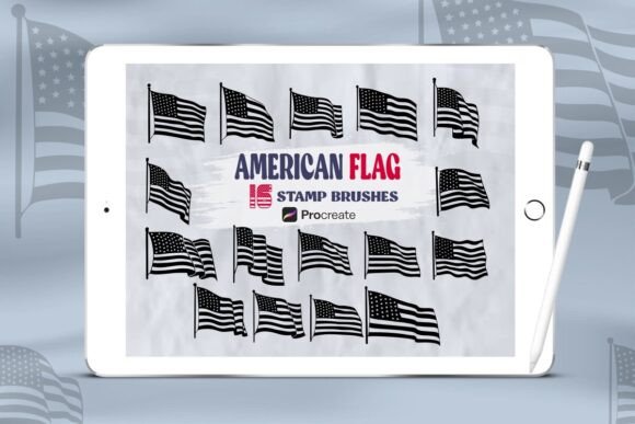 Flag Brush Stamp Set for Procreate