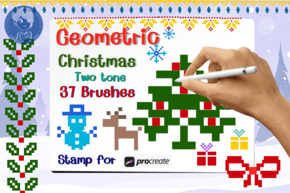 Geometric Christmas Brush Stamp: A Practical Evaluation for Digital Artists