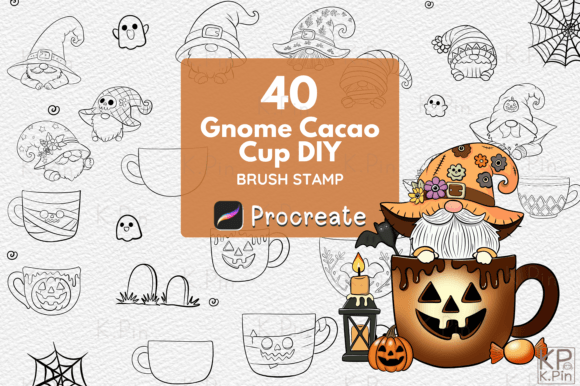 Gnome Cacao Cup DIY Brush Set: Elevating Digital Art with Whimsical Halloween Themes