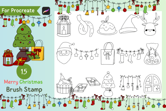 Procreate Brush Stamp Merry Christmas