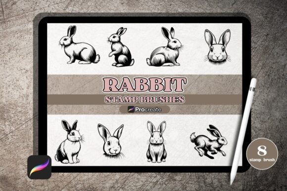 Rabbit Brush Stamp Set for Procreate