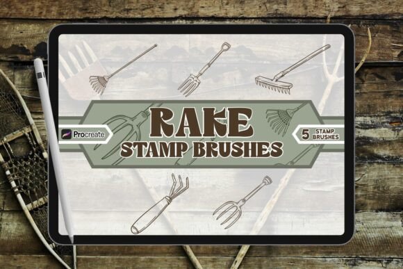 Rake Brush Stamp Set for Procreate