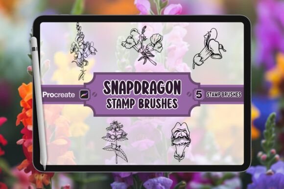 Snapdragon Brush Stamp Set for Procreate