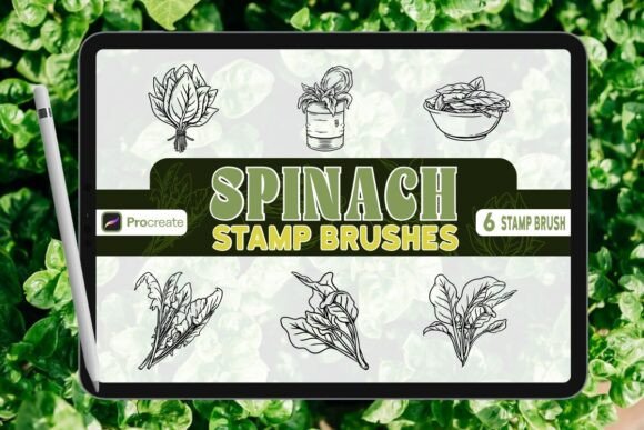 Spinach Brush Stamp Set for Procreate: Unleash Your Digital Nature Art