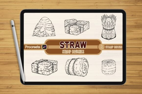 Straw Brush Stamp Set for Procreate: Elevate Your Digital Wilderness Art