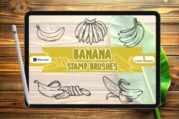 Unleash Your Creativity with the Banana Brush Stamp Set for Procreate