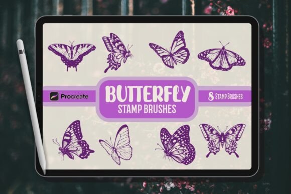 Unleash Your Creativity with the Butterfly Brush Stamp Set for Procreate