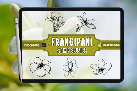 Unleash Your Creativity with the Frangipani Brush Stamp Set for Procreate