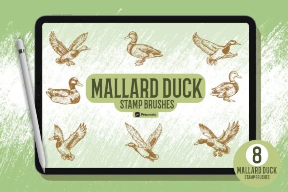 Unleash Your Creativity with the Mallard Brush Stamp Set for Procreate