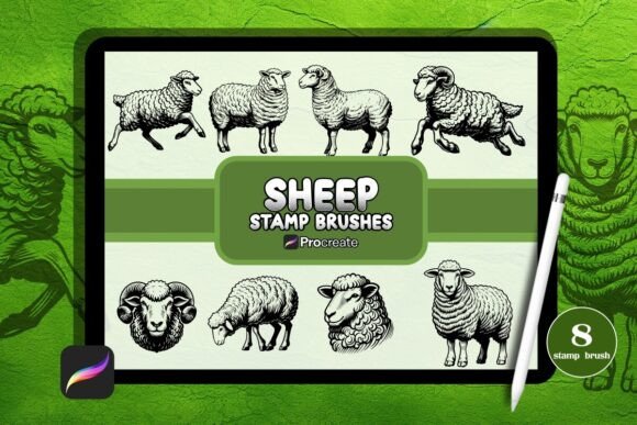Unleash Your Creativity with the Sheep Brush Stamp Set for Procreate