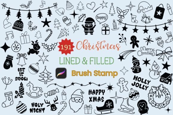 Unlock Festive Creativity with the 191 Christmas Procreate Brush Set